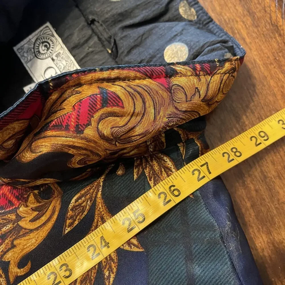 Vtg Gallery Down Jacket Womens S Baroque Plaid Puffer Bomber